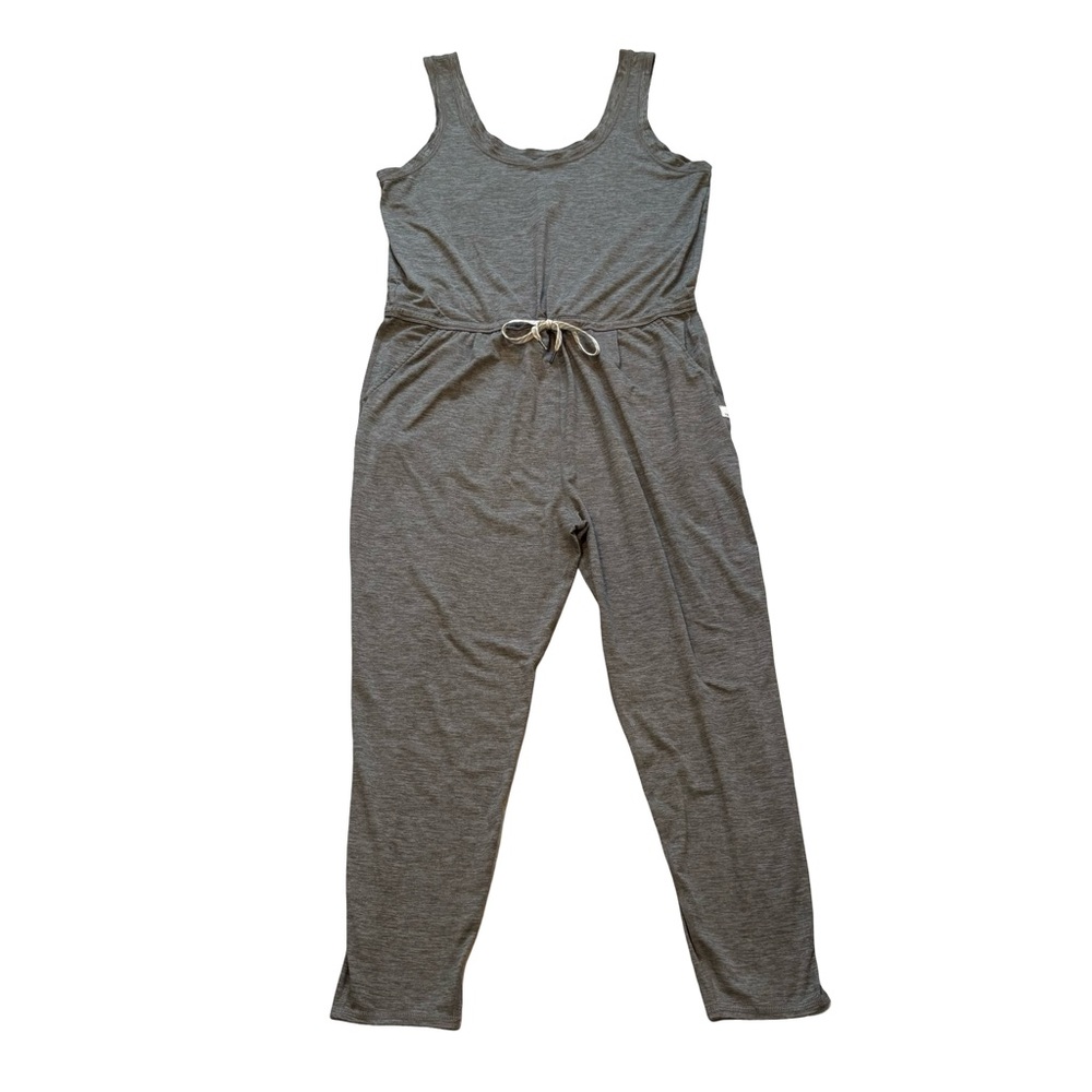 VUORI Lux At Ease Heathered Gray  Sleeveless Jumpsuit  Sz Lg - Picture 5 of 11